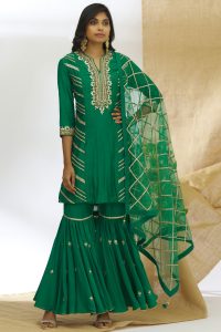 Embroidered Kurta Sharara Set from Ariyana Couture