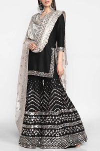 Mirror Embellished Kurta Sharara Set By Abhinav Mishra