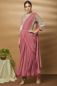 Pre-Draped Saree Gown By Varun Bahl