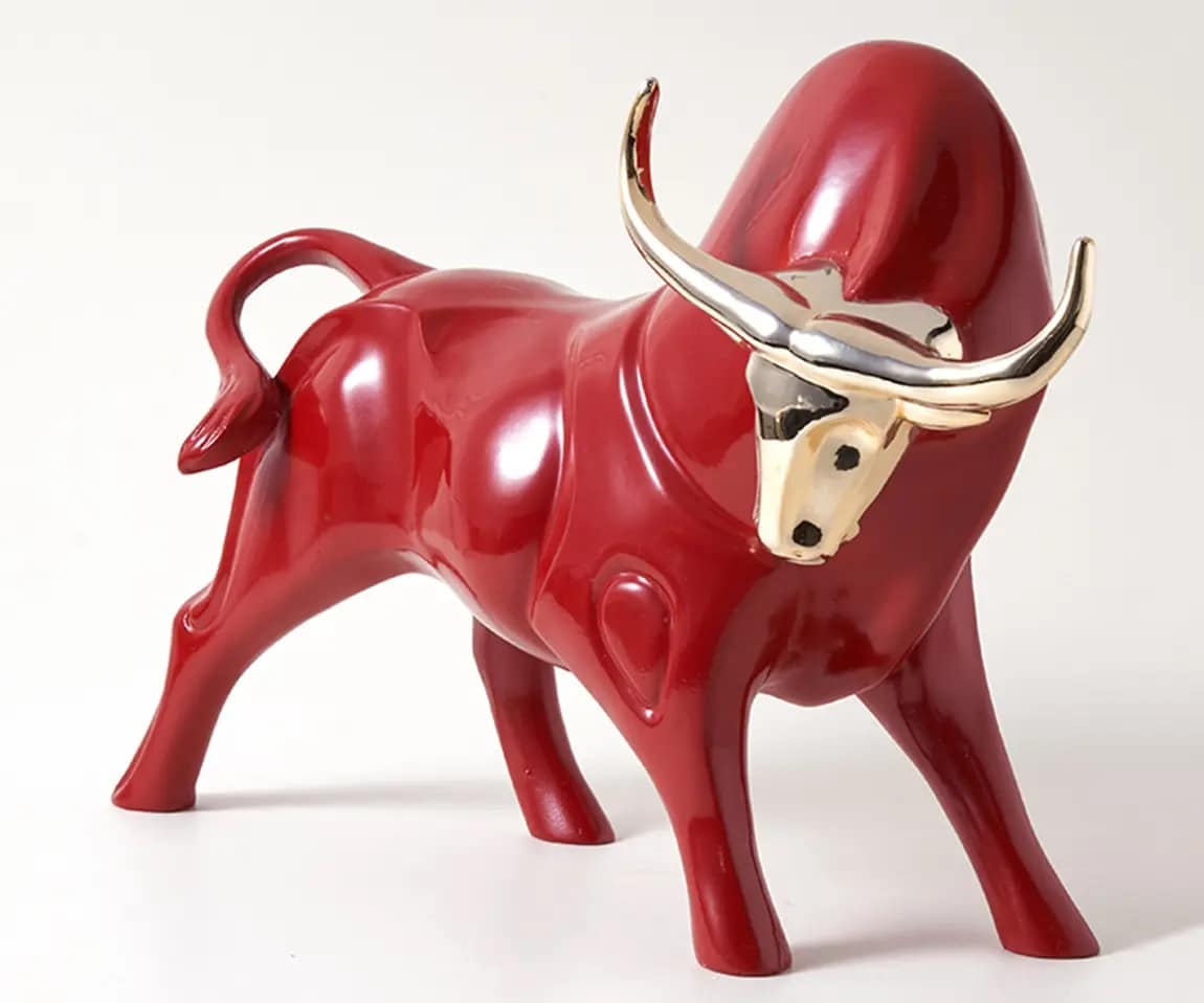 Handcrafted Red Bull Sculpture