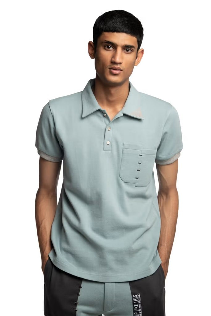 Blue Terry Polo T-shirt