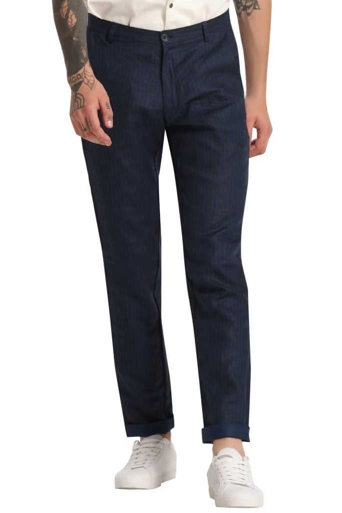 Blue Linen Chinos