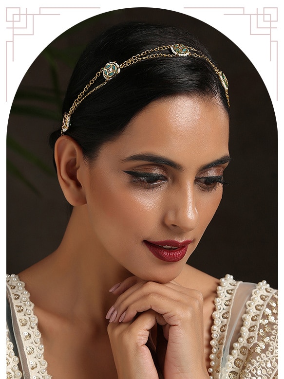 Kundan Chain Headband | Aza Fashions