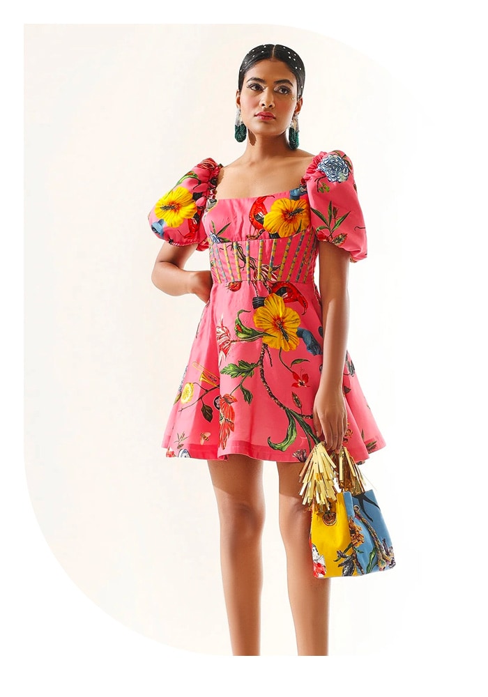 Floral Short Dress | Aza Fashions