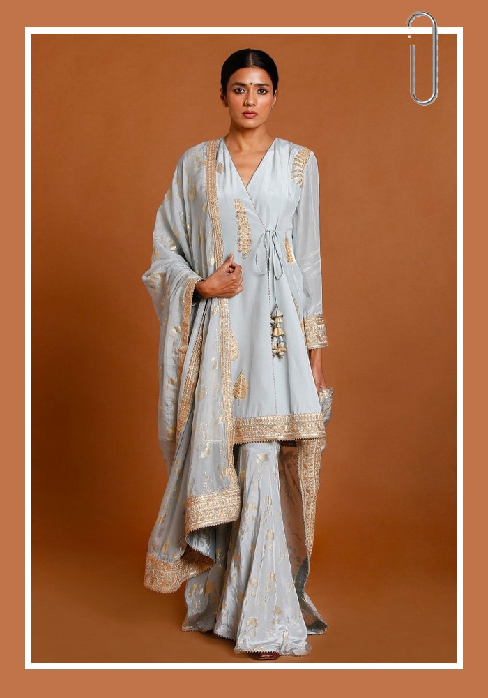 Embroidered Angarkha Kurta Set- Masaba | Aza Fashions