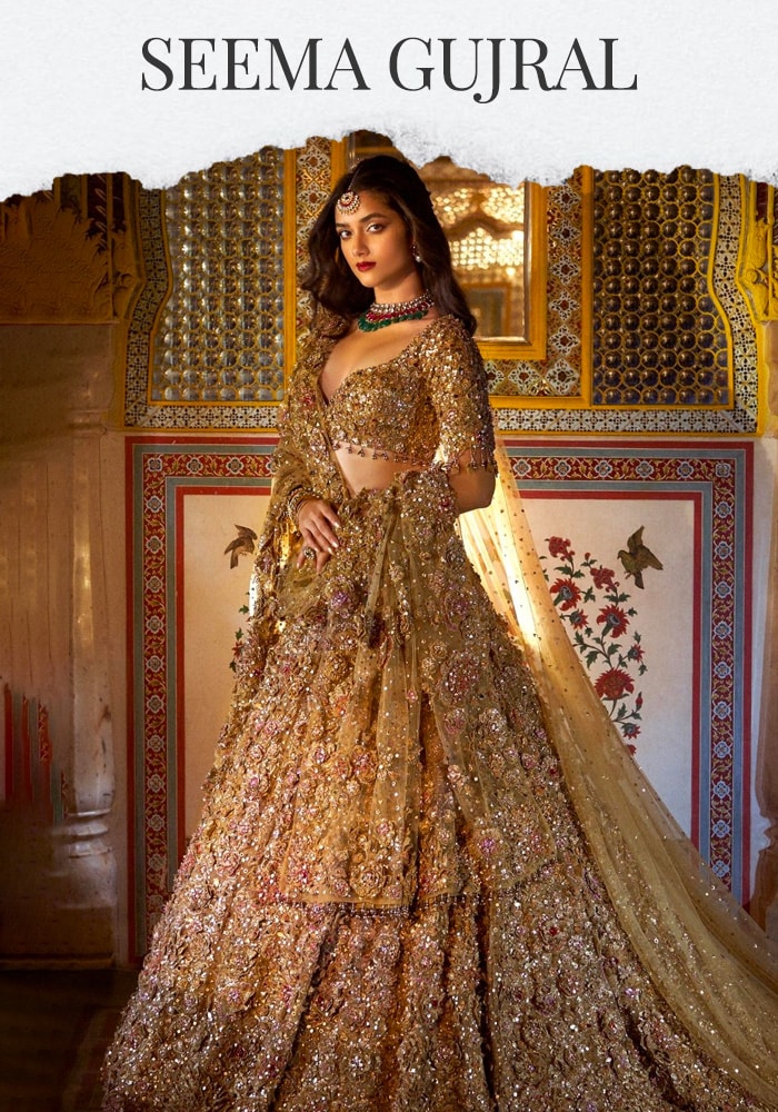 Designer Lehenga from Seema Gujral | Aza Fashions