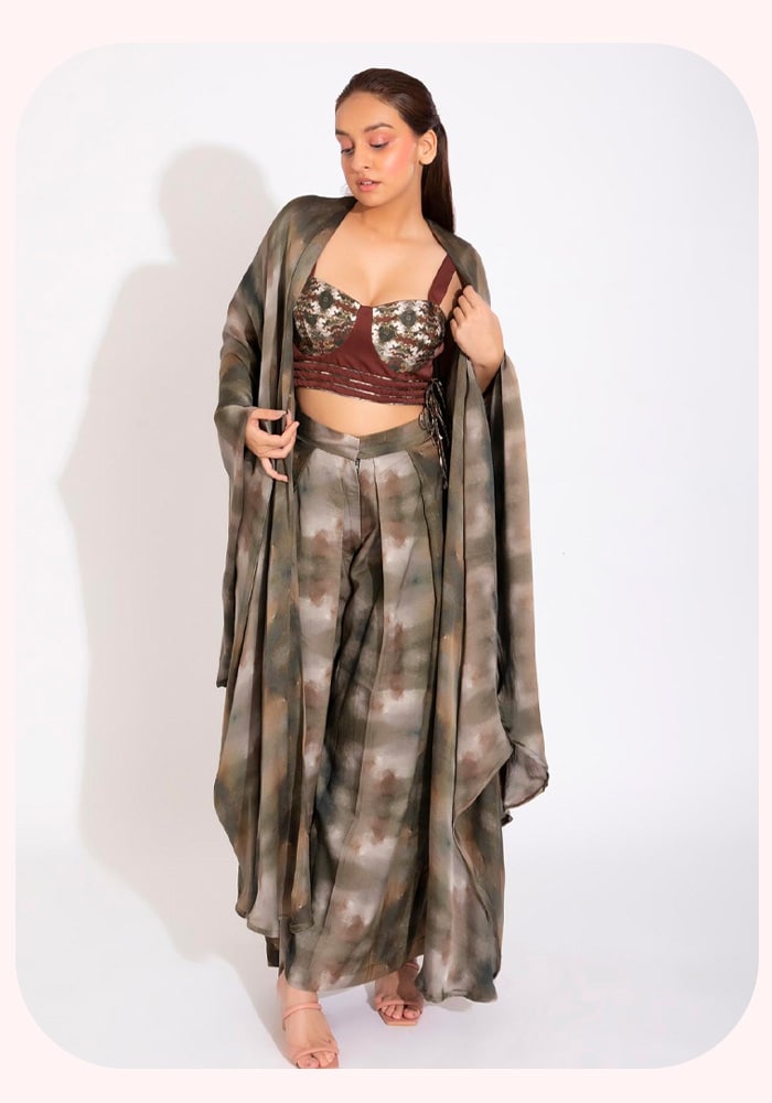 Studio Surbhi Digital Print Kaftan Shrug | Aza Fashions