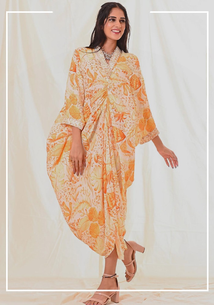 Piri India Embroidered Kaftan | Aza Fashions