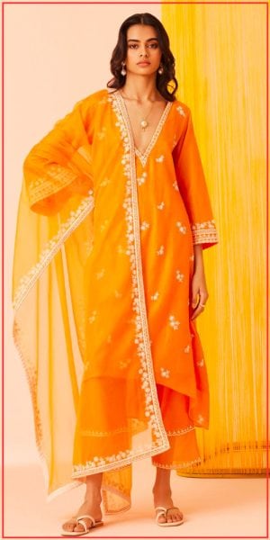 Daydream Silk Chanderi Kurta Set - Aza Fashions