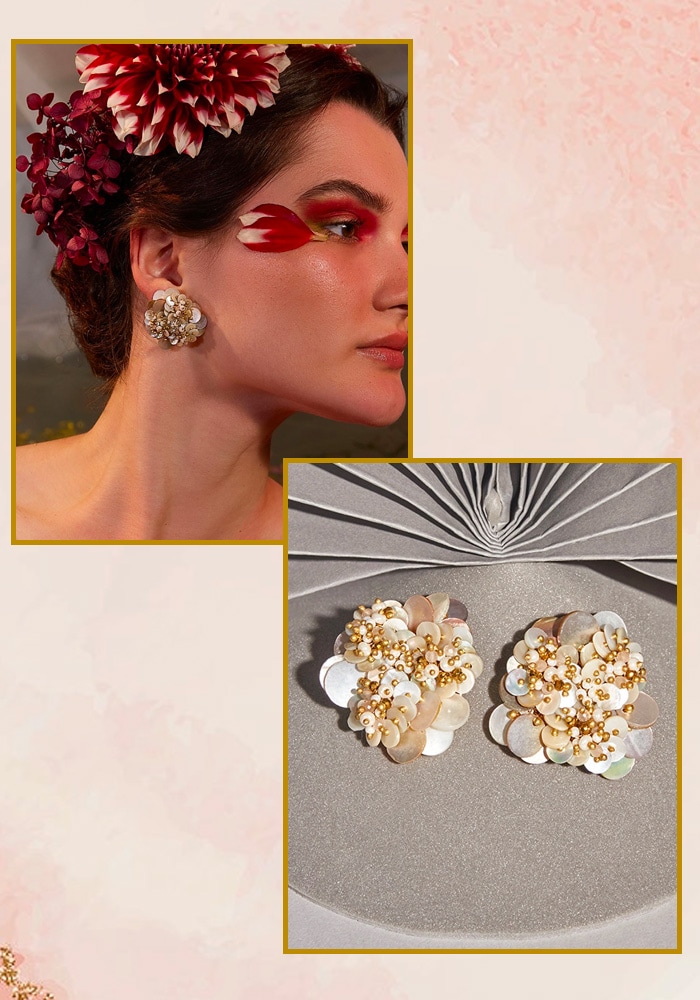 Clustered designer earrings | Aza Fashions