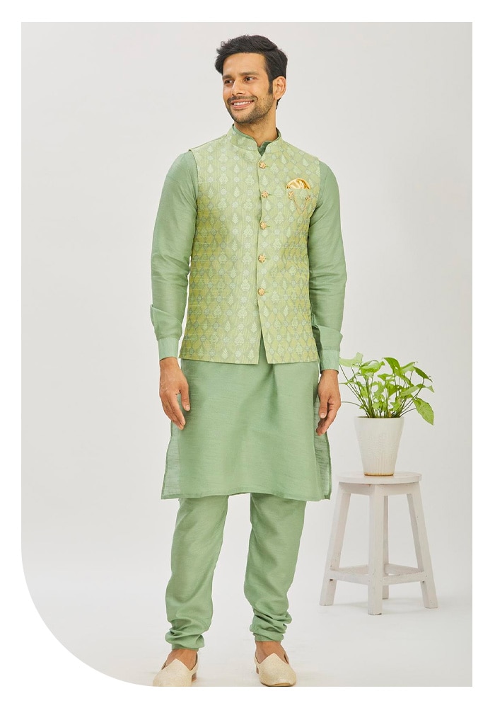 Arihant Rai Sinha Banarasi Silk Kurta Set | Designerwear