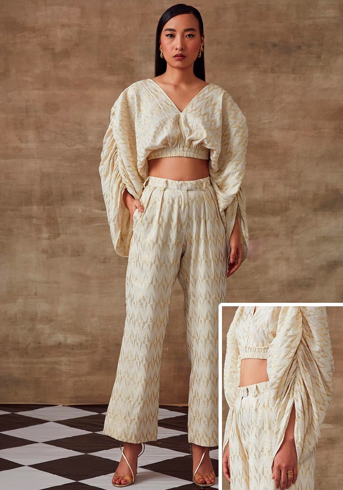 Crop Top And Pant Set | Aza Fashions