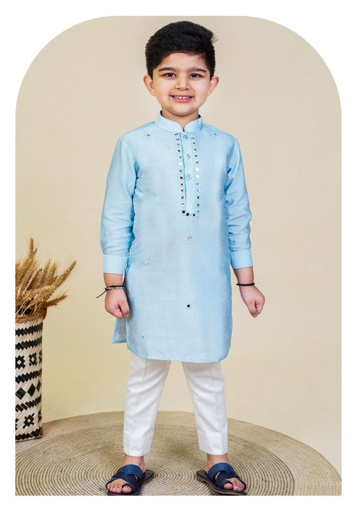 Embellished Kurta Set For Boys