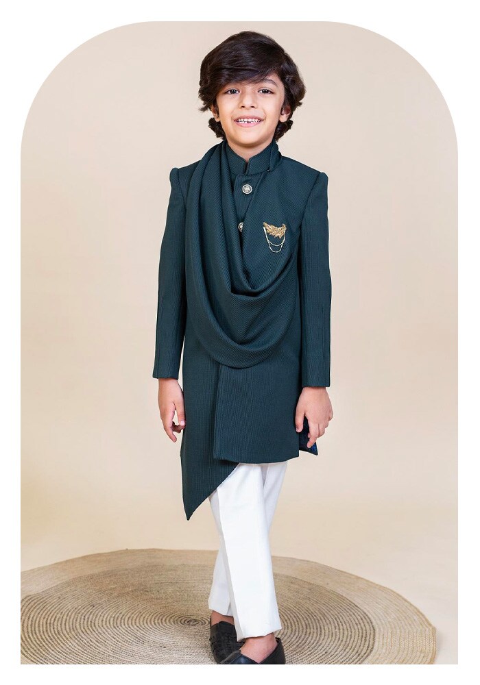 Sherwani and pants set for boys on sale at Aza Fashions