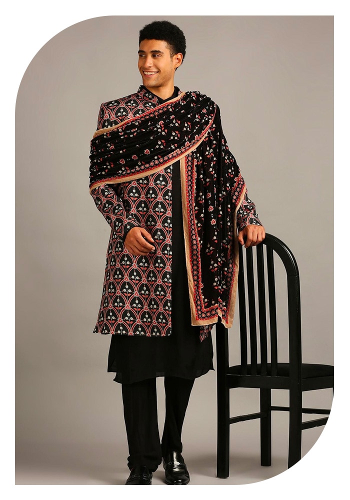 Soup by Sougat Paul Floral Print Sherwani - Shop at Aza Fashions