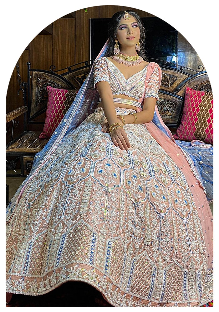 Pink lehenga | Aza Fashions