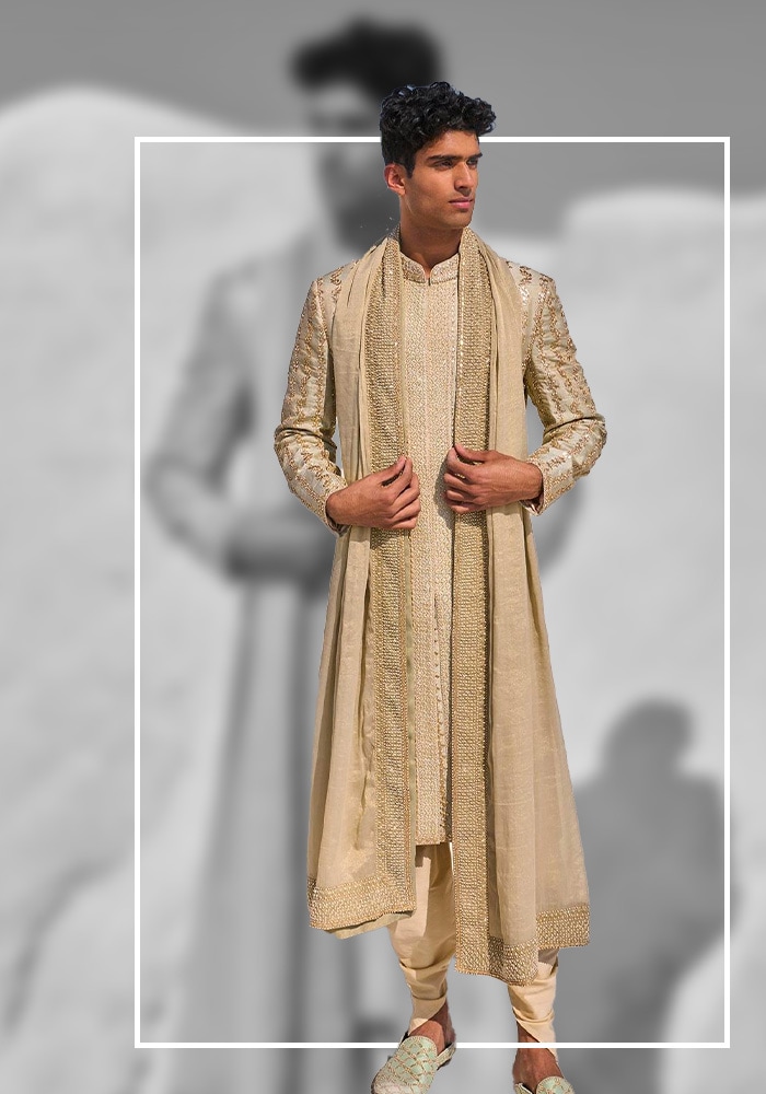 Seema Gujral Embroidered Sherwani Set | Aza Fashions