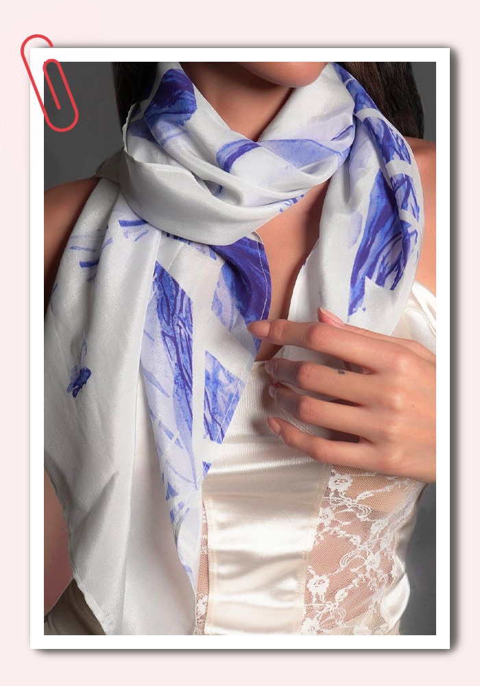 Seesa Flower Print Scarf | Aza Fashions