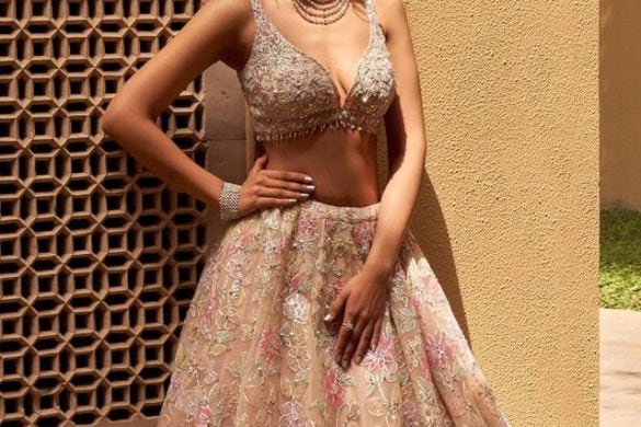 Designer Floral Lehenga Set - Aza Fashions