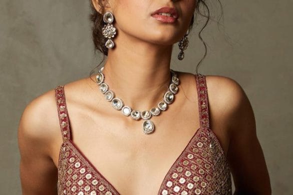 Designer Blouses With Designer Jewellery