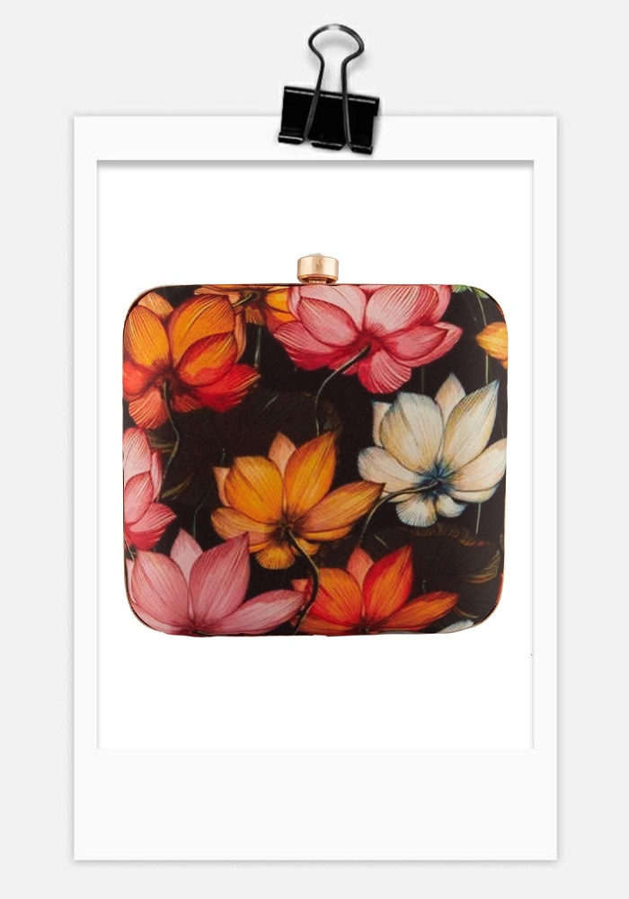 Lotus Print Clutch