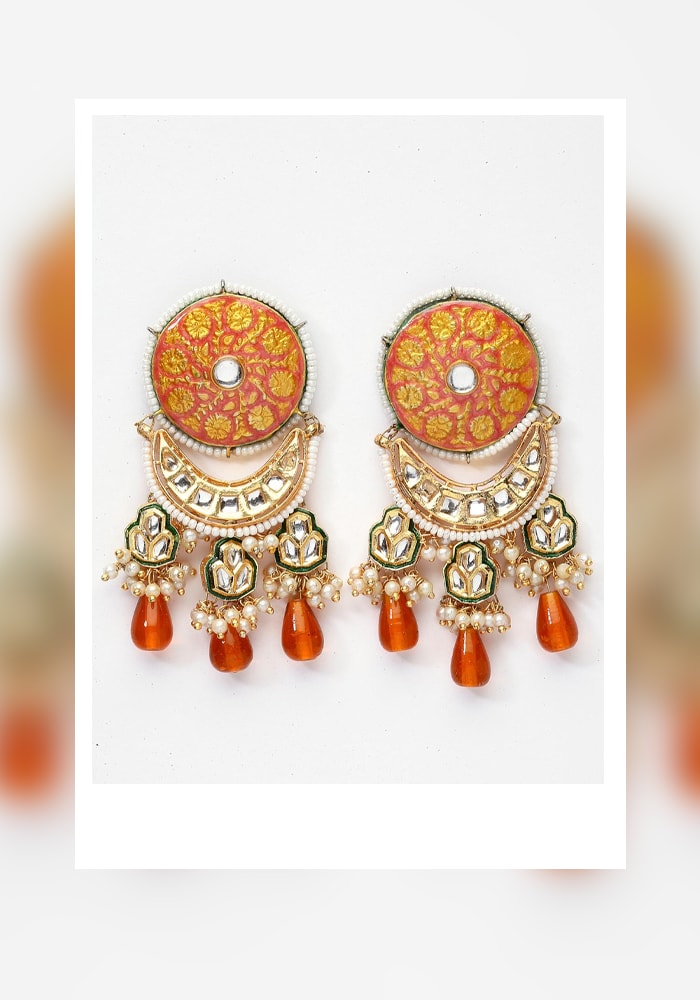 Meenakari Dangler Earrings