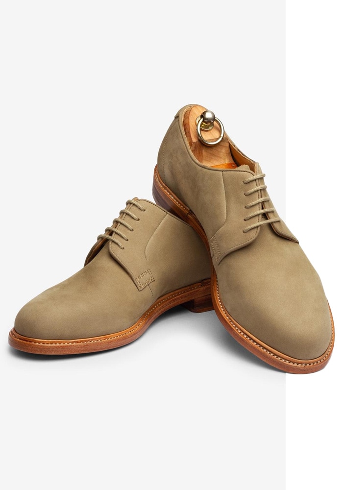 Beige Leather Blucher Shoes - Footwear for men | Aza Fashions