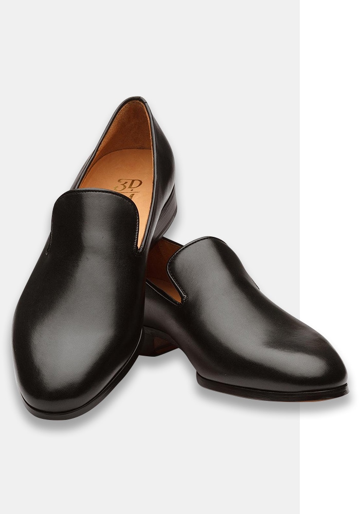 Black Venetian Leather Loafers= Footwear for men | Aza Fashions