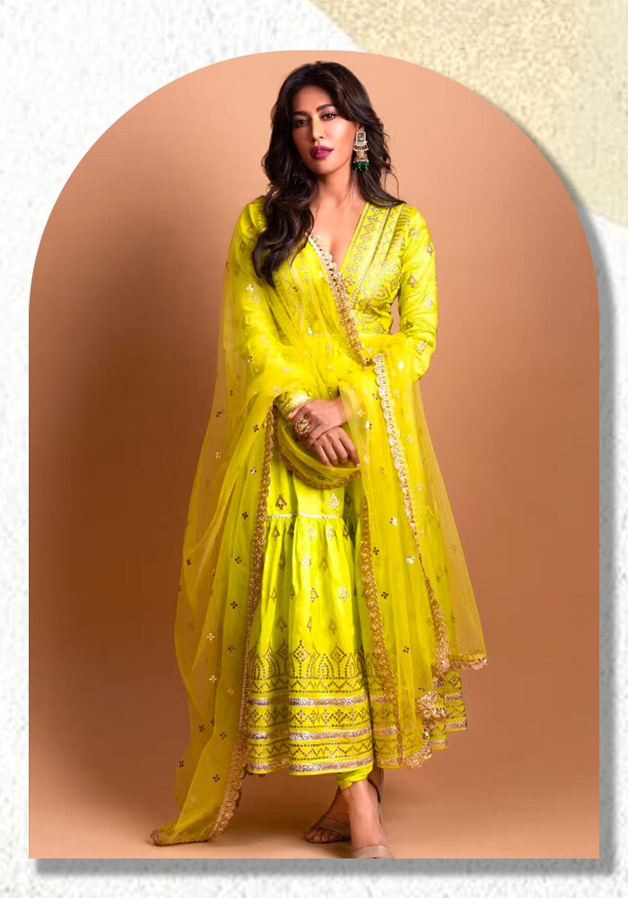 Chitrangda Singh Yellow Anarkali Set