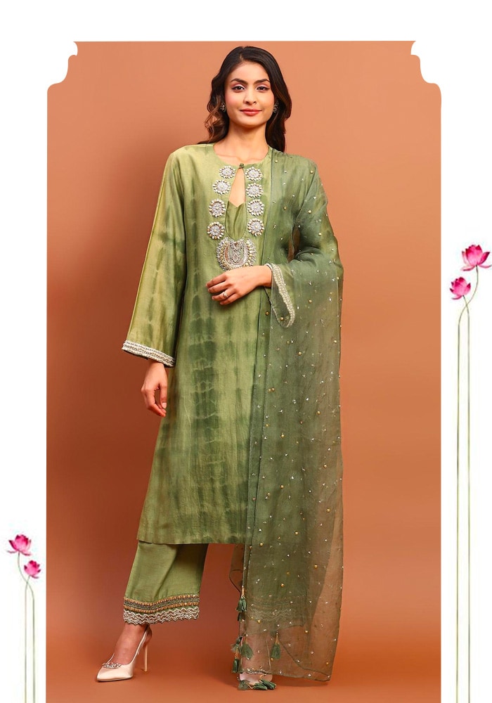 Trendy Tie-Dyed Pakistani Kurta Set by Soniya G