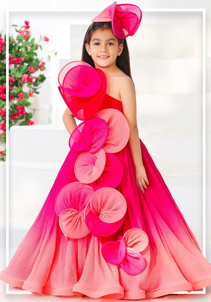 One Shoulder Party Gown for Girls From Fayyon Kids