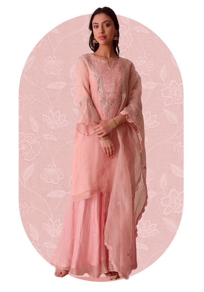 Shop embrodiered kurta sets at Aza Fashions