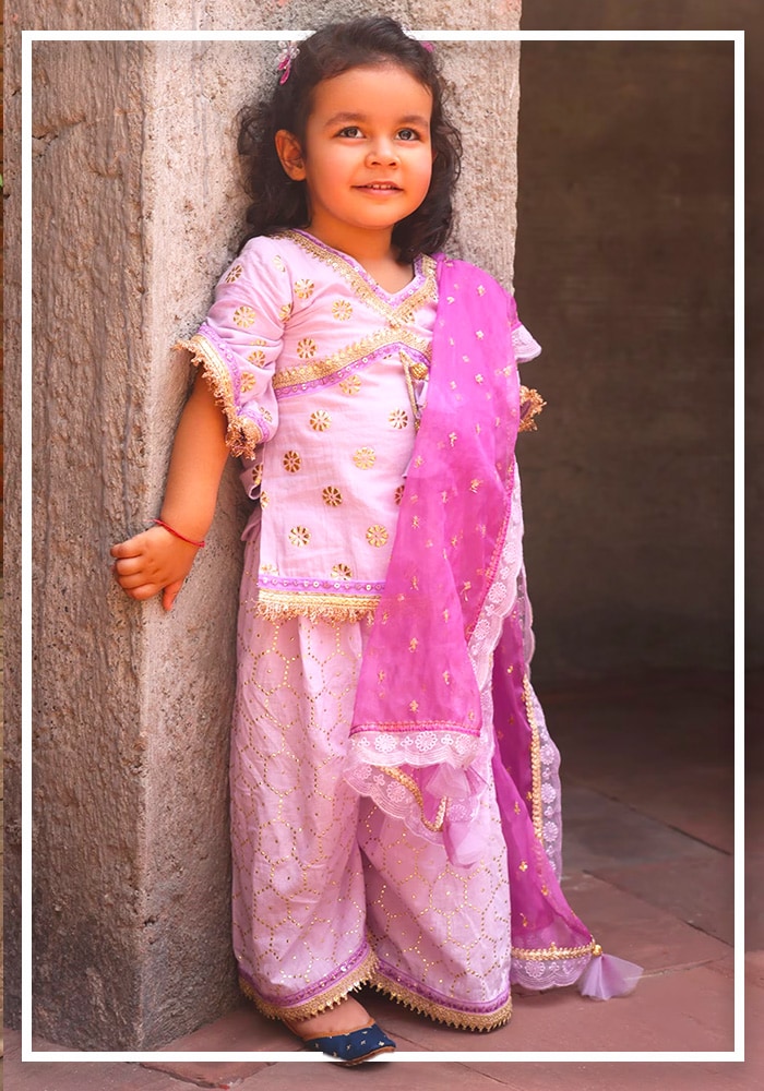 Buy Purple Kurta Sharara Set for Girls from Fayon Kids