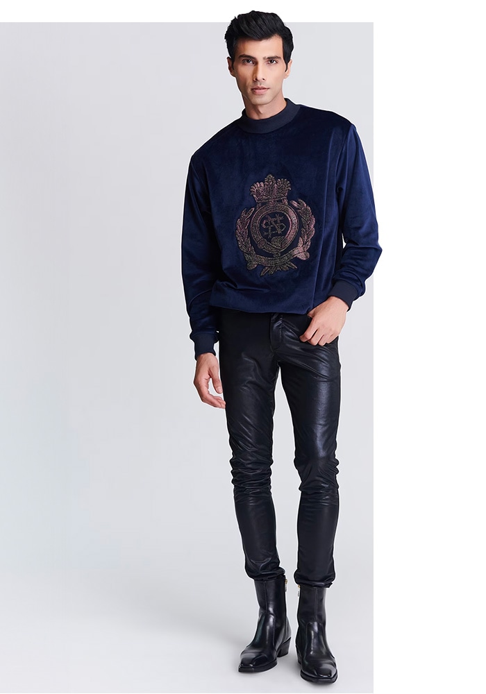 Velour Designer t-shirt sweatshirt for Men