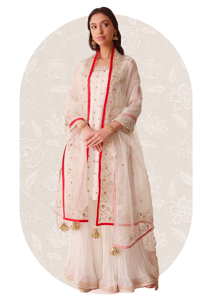 Shop embrodiered kurta sets for winter weddings at Aza Fashions