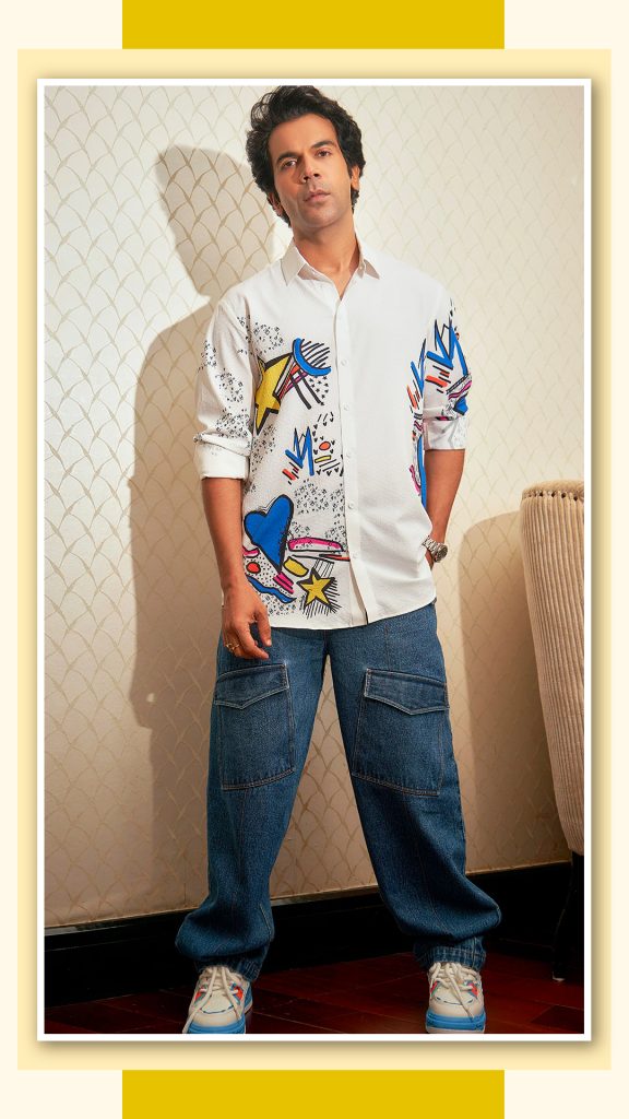 Rajkummar Rao in White Printed Shirt for Men 