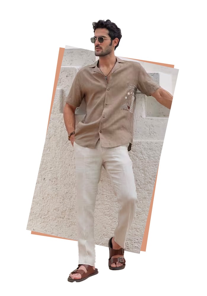 Meerak Cuban Shirt Beige For Men