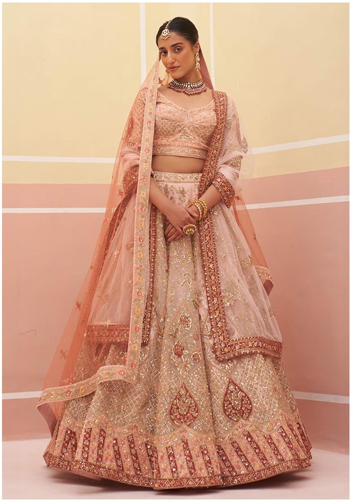 Peach Fuzz Inspired Lehenga