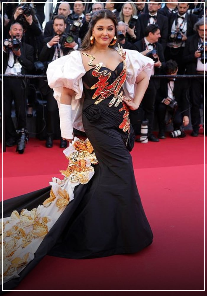 Aishwarya Rai 2024 Cannes Black Gold Gown