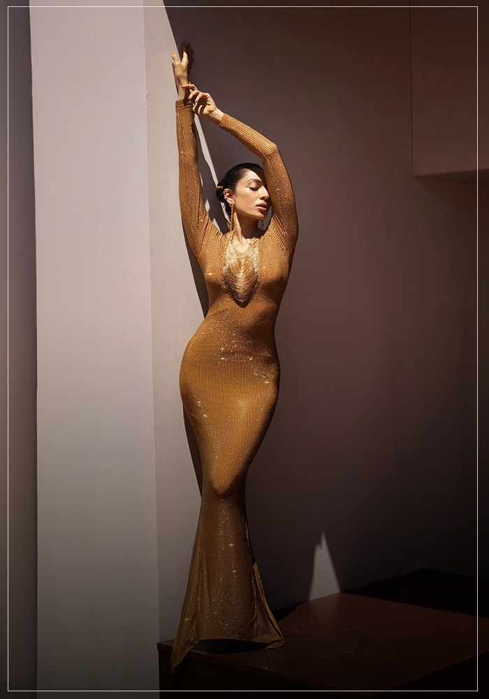 Sobhita Dhulipala Golden Gown at Cannes 2024 