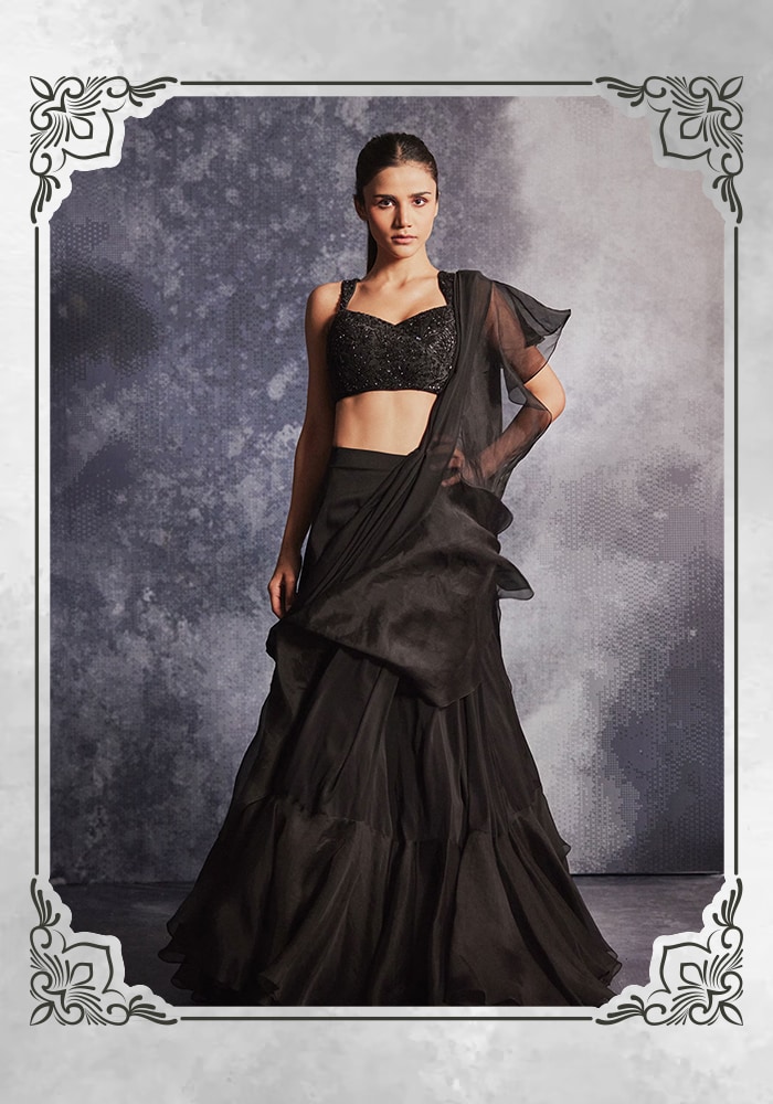 Black Lehenga Saree