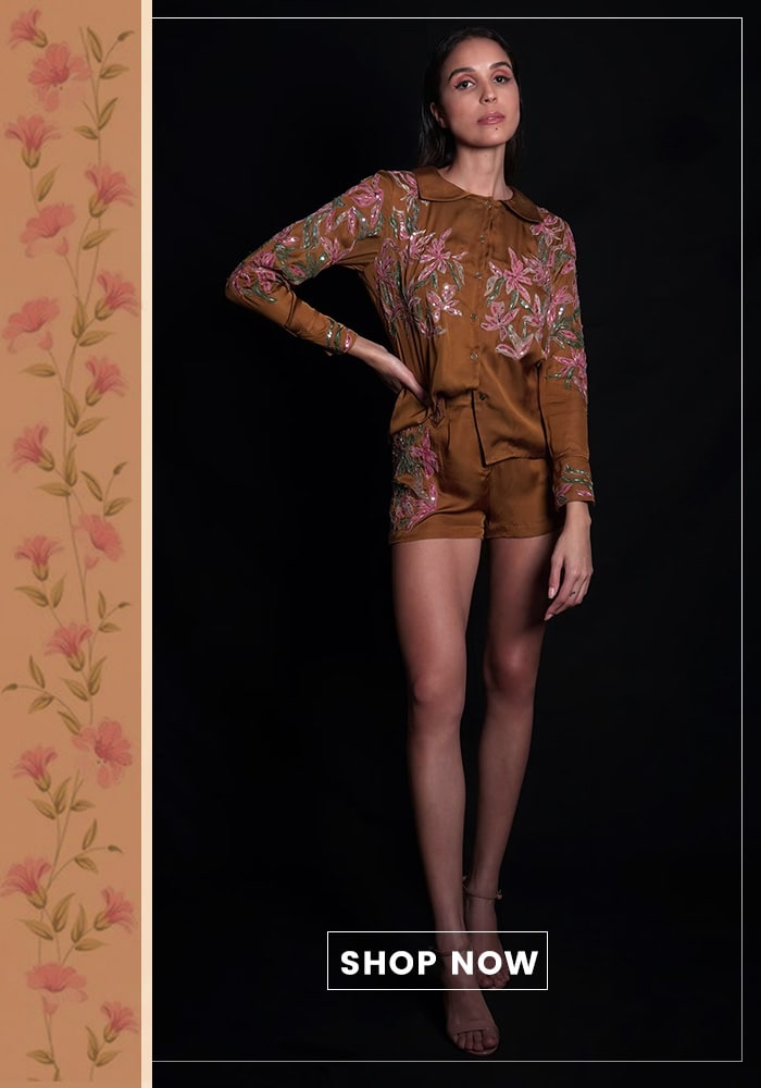 Embroidered Shorts and Top by Designer Seesa