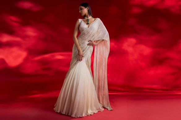 Ivory Lehenga Saree