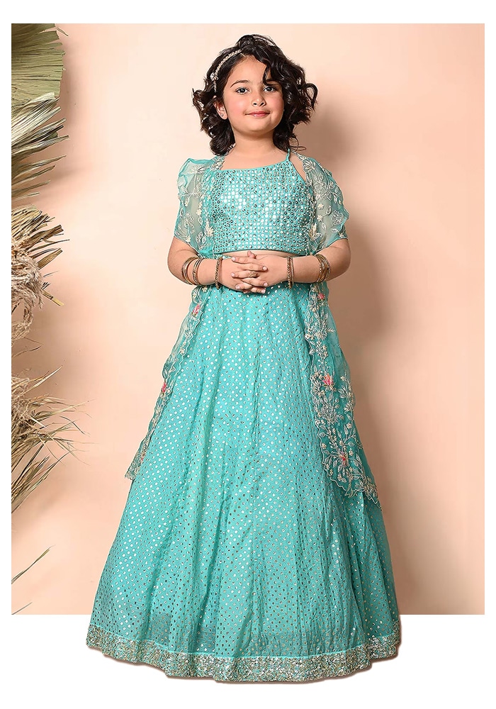 Priyanka Jain- Blue Lehenga and Blouse Set