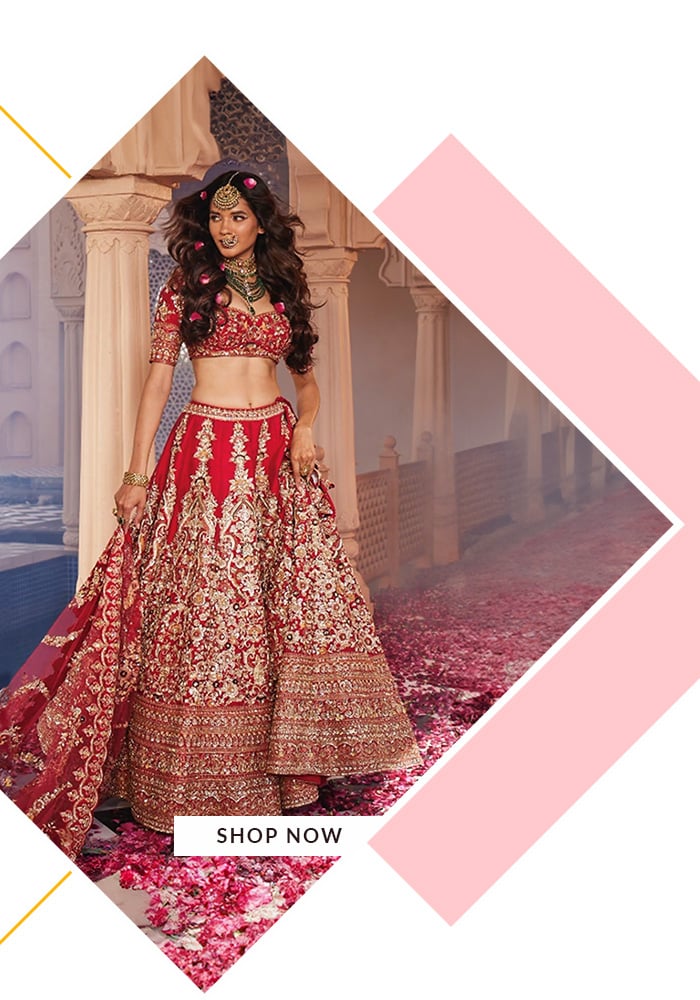 Kalighata red lehenga