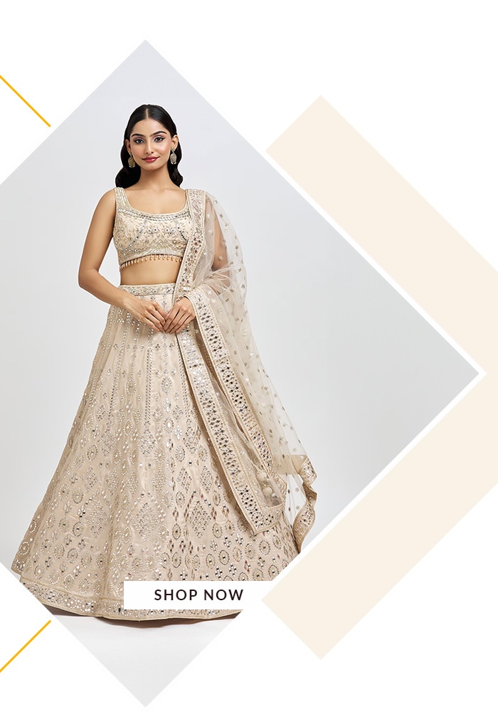 Meenagurnam beige lehenga