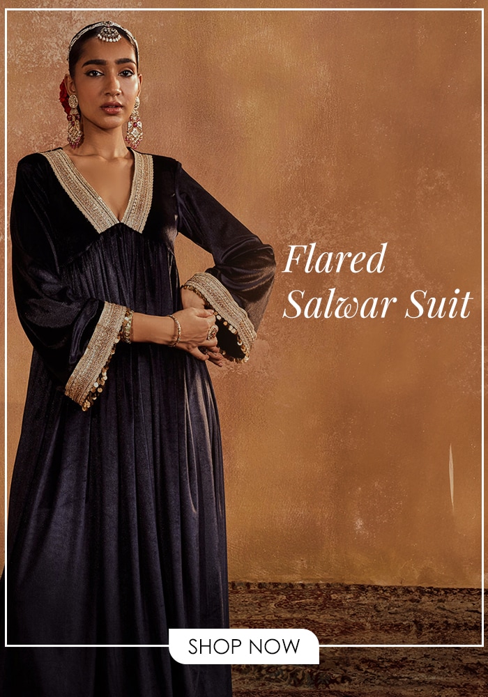 Flared Salwar Suit Aza Fashions