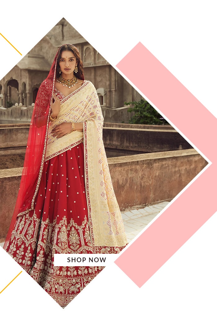 Annus creation red lehenga