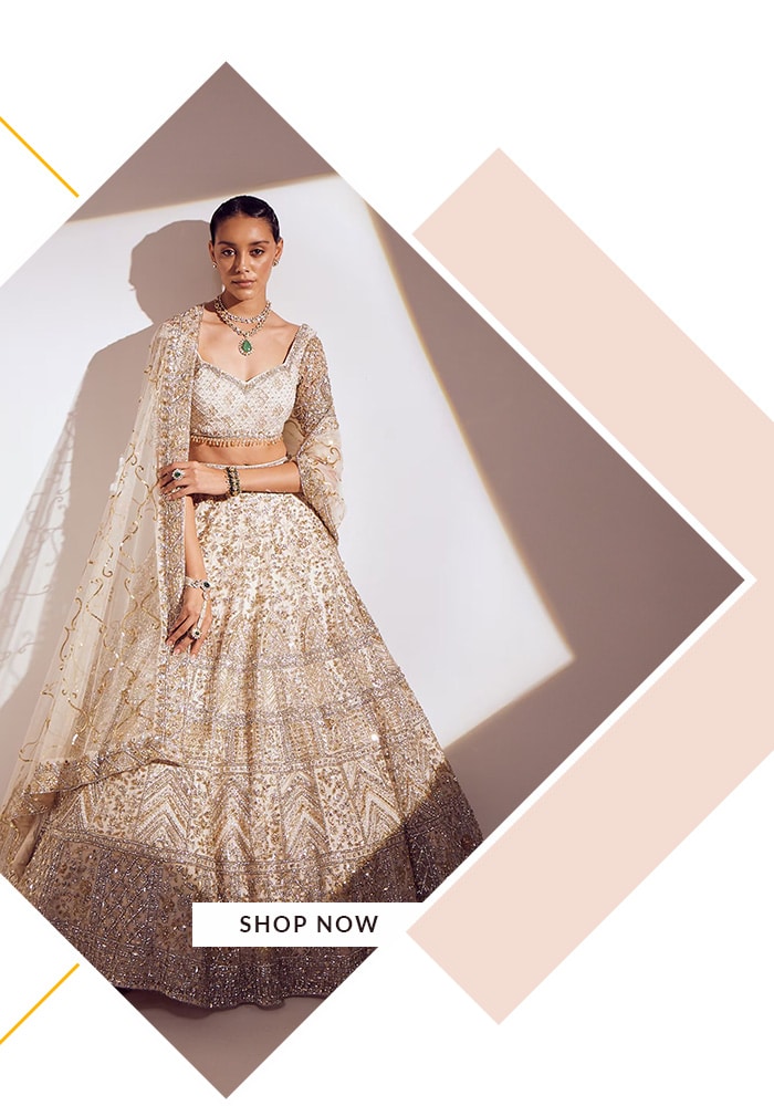 Ruchika Hurria ivory lehenga