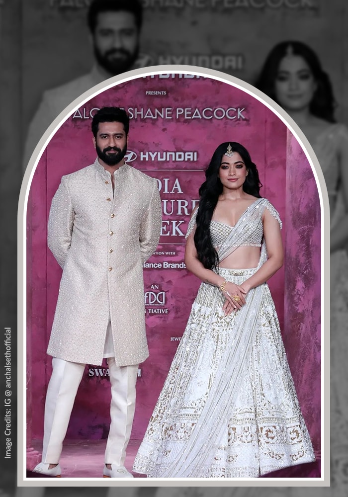 Vicky Kaushal and Rashmika Mandanna in Falguni Shane Peacock